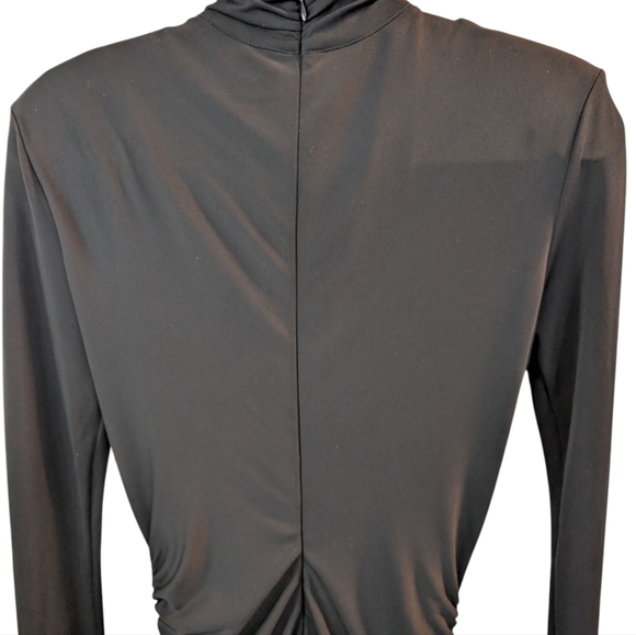 Cinq A Sept Johnson Mock-Neck Wrap-Skirt Midi Dress In Black... Size 8 - Picture 10 of 12